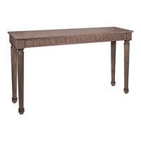 Grooved Console Table, Weathered Wood