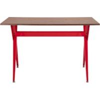 graphix desk walnut and red