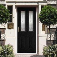 GRP Black & White Malton Glazed Composite Door