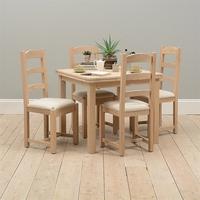 grove oak 90 155cm ext table and 4 chairs