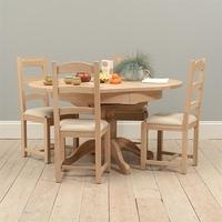 Grove Oak 110-145cm Ext. Round Table and 4 Chairs