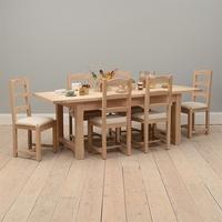 grove oak 180 220 260cm ext table and 6 chairs