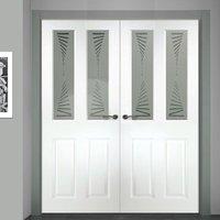 Grainger Internal PVC Door Pair with Kincaid Sandblasted Design Safety Glass