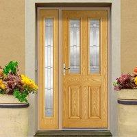 grp oak malton glazed composite door with single sidelight