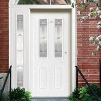 grp white malton glazed composite door with single sidelight