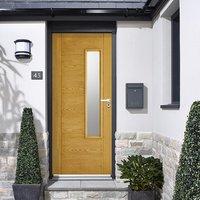 GRP Oak Newbury Glazed Composite Door