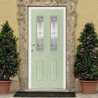 GRP Green & White Malton Glazed Composite Door