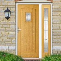 GRP Oak Cottage Glazed Composite Door with Single Sidelight