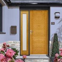 GRP Oak Modica Composite Door with Single Sidelight