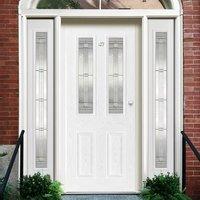 grp white malton glazed composite door with two sidelights