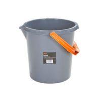 Grey & Orange Plastic 16 L Bucket