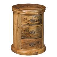 Granary Royale 3 Drawer Oval Bedside