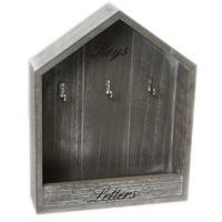 grey wooden shabby chic wall hanging house key mail letter rack