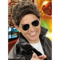 Greaser Brown Wig for Hair Accessory Fancy Dress