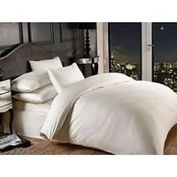 Grovesnor Satin Stripe Cotton Rich 1000 Thread Count Fitted Sheet, Polyester-Cotton, Double, Extra deep, Cream
