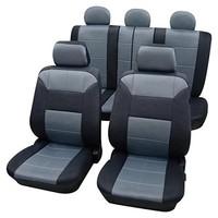 Grey & Black Leather Look Seat Cover set - For Nissan Primera 1990-1995