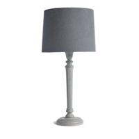 Grey Carved Wood Table Lamp