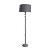 Grey Carved Wood Floor Lamp