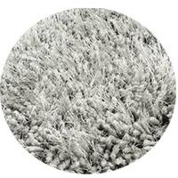 grey silver super thick shaggy circle rug cascade 160x160