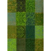 Green Patchwork Rug Vintage - Louis De Poortere 200x280