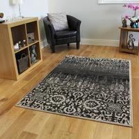 Grey & Black Barokue Modern Rug 80x150cm