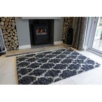 grey trellis shaggy fireplace hearth rug helsinki