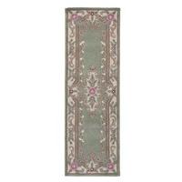 Green Traditional Wool Hall Runner Rug Imperial 67x210