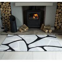 grey black soft geometric rug rumba