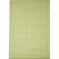 Green Geometric Non Slip Outdoor Flatweave Rug - Floorit 160x230
