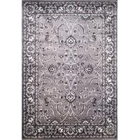 Grey Damask Traditional Rugs - Farhan 120x170