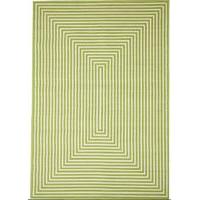 green geometric non slip outdoor flatweave rug floorit 133x190