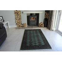 green hand made pakistan mori oriental rug