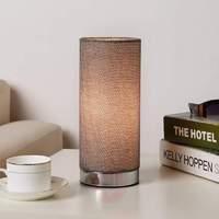 Grey table lamp Ronja with a chrome base