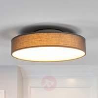 Grey fabric LED ceiling lamp Saira, 30 cm