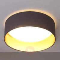 Grey LED ceiling lamp Coleen, gold inside