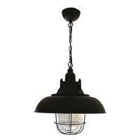 Greenhall Lighting Jasper Wire Guarded Traditional Rustic Iron Ceiling Light