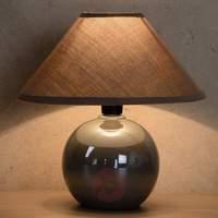 Grey Faro table lamp with glossy ceramic base