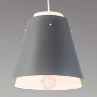 Grey Bell hanging light with double lampshade