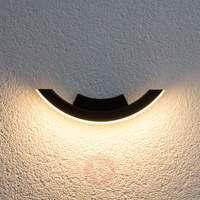 Graphite-coloured LED outdoor wall light Half