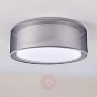 Grey Nica ceiling light with double fabric shade