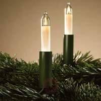 Green small candle string lights, 15 bulbs