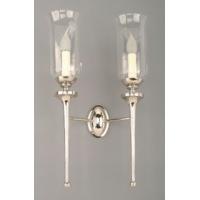 Grosvenor N721TG Solid Brass Nickel Plated 2 Light Wall Light With Glass
