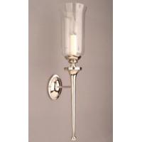 Grosvenor N721G Solid Brass Nickel Plated 1 Light Wall Light With Glass