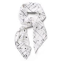 Grid Drip Print Scarf - Nature White