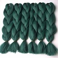 Green Box Braids Jumbo Hair Extensions 24inch Kanekalon 3 Strand 80-100g/pcs gram Hair Braids