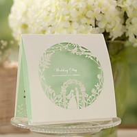 Green Top Fold Wedding Invitation -Set Of 50/20