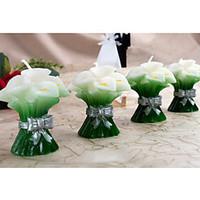 green calla candle favor set of 2