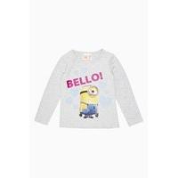 Grey Minion Print Long Sleeve Top