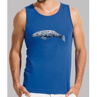 gray whale - man, without sleeves, royal blue