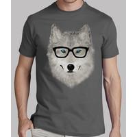 gray wolf with glasses